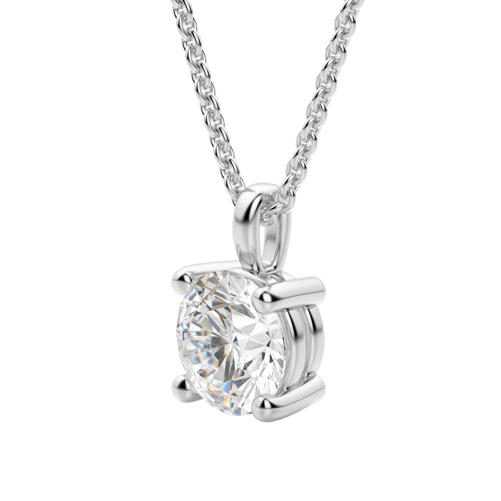 0.25-1.5ct Round Cut Moissanite Solitaire Necklace