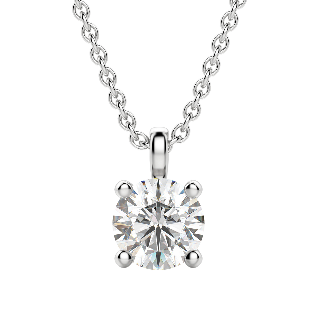 0.25-1.5ct Round Cut Moissanite Solitaire Necklace