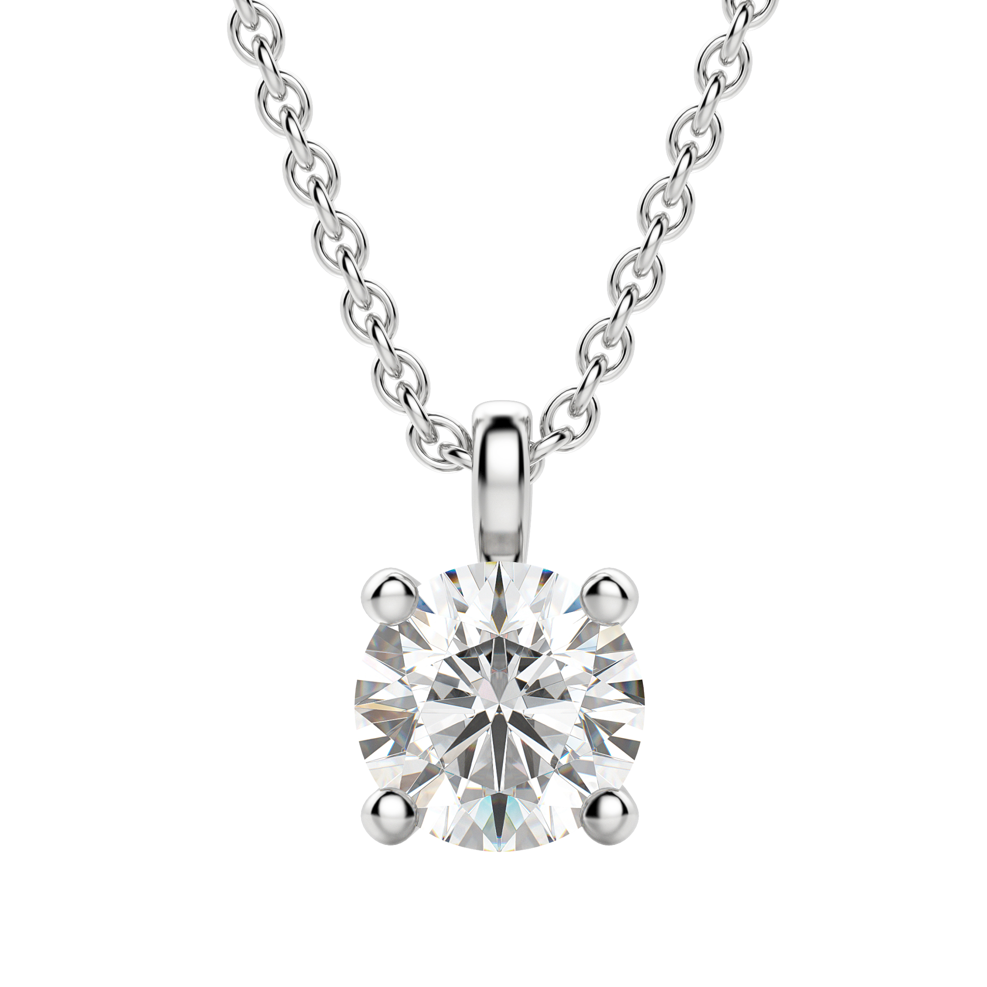 0.25-1.5ct Round Cut Moissanite Solitaire Necklace