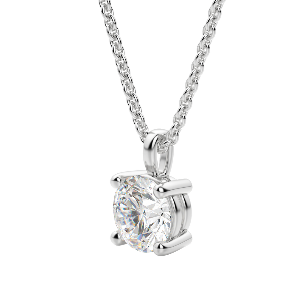 0.25-1.5ct Round Cut Moissanite Solitaire Necklace