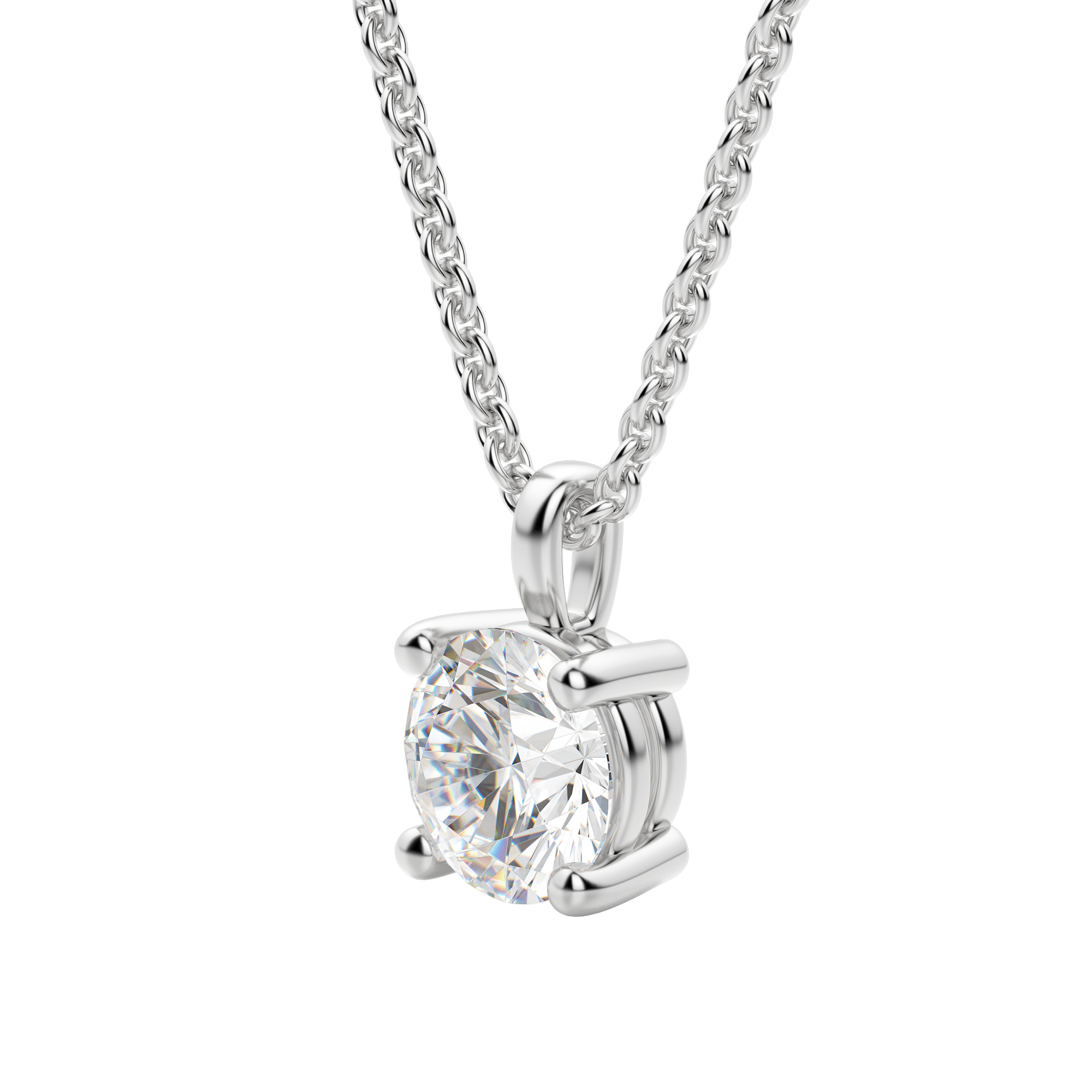 0.25-1.5ct Round Cut Moissanite Solitaire Necklace