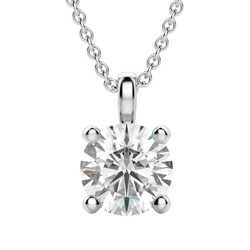 0.25-1.5ct Round Cut Moissanite Solitaire Necklace