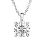 0.25-1.5ct Round Cut Moissanite Solitaire Necklace