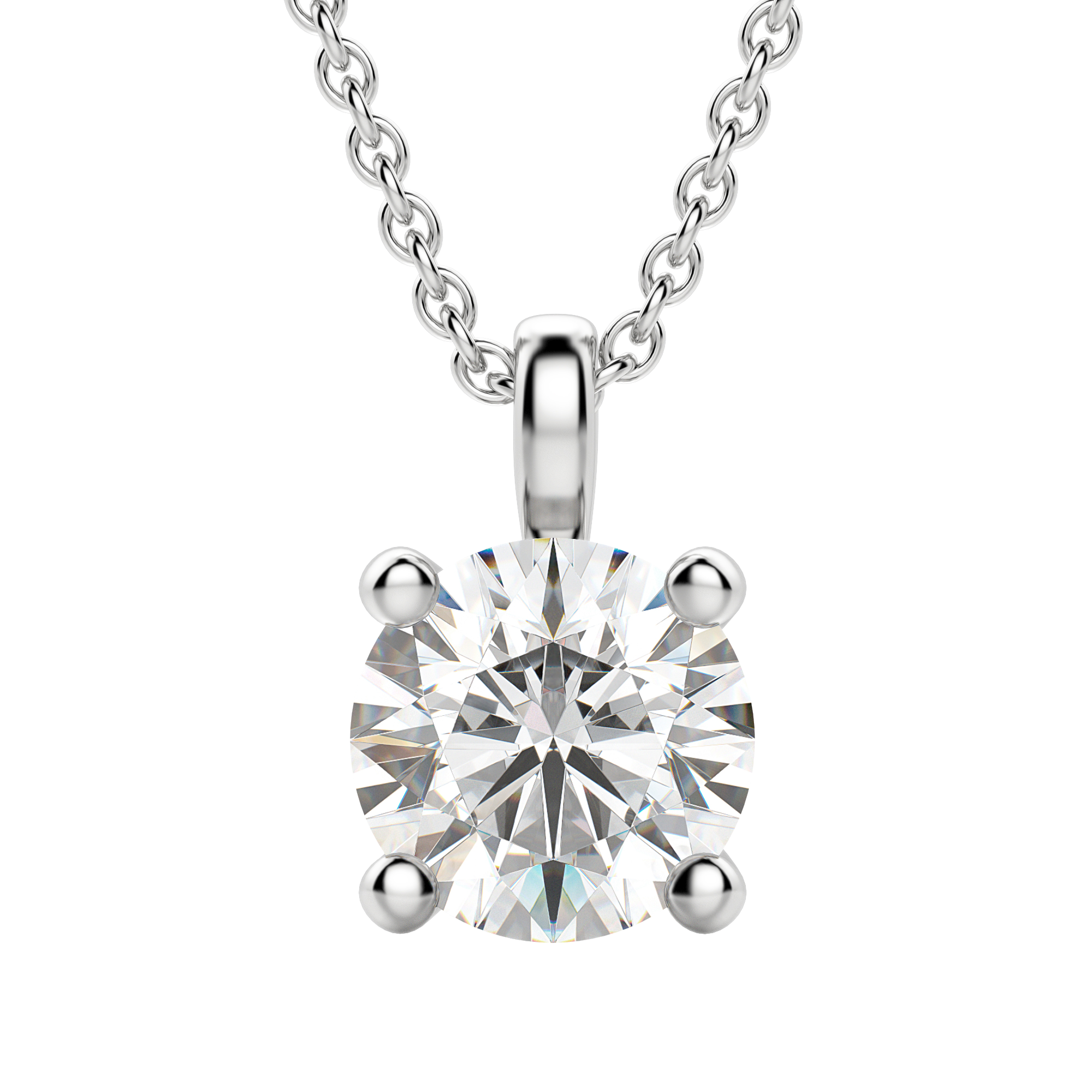 0.25-1.5ct Round Cut Moissanite Solitaire Necklace