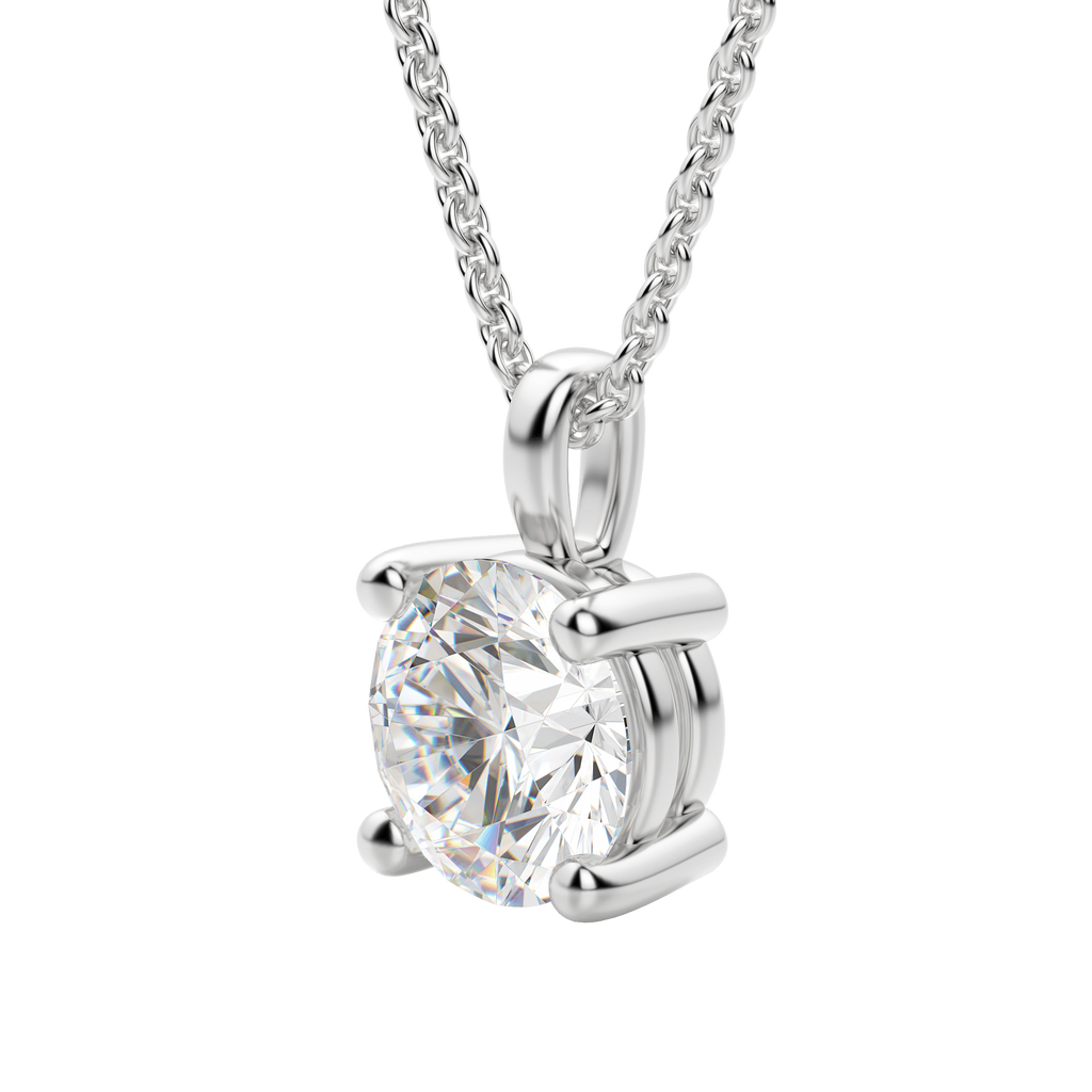 0.25-1.5ct Round Cut Moissanite Solitaire Necklace
