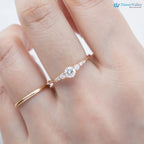 Round Brilliant Cut lab grown Diamond Dainty engagement ring - DisneyValley