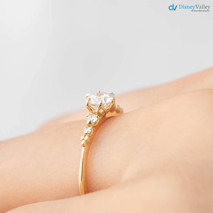 Round Brilliant Cut lab grown Diamond Dainty engagement ring - DisneyValley