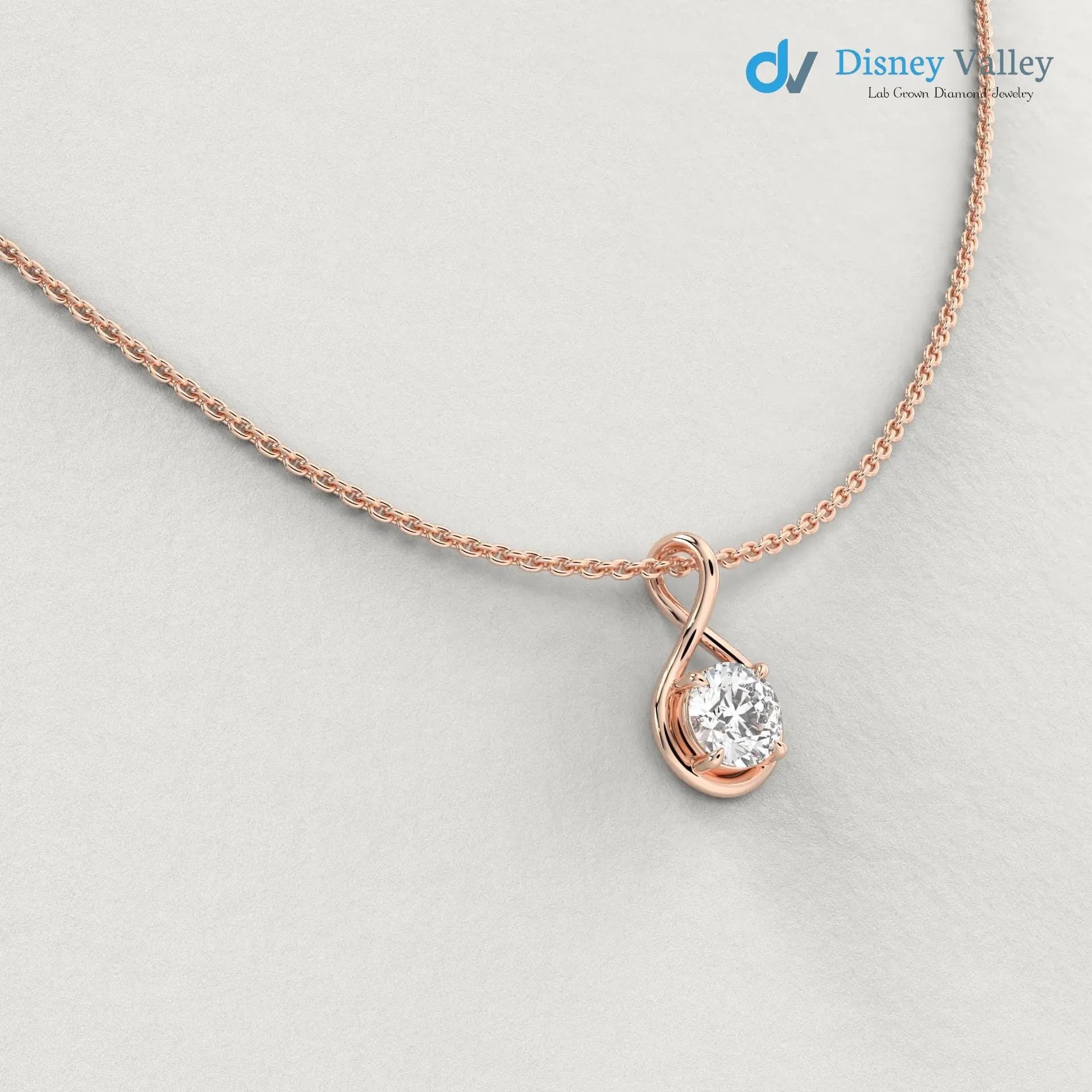 Round Brilliant IGI certified lab grown diamond pendant - DisneyValley