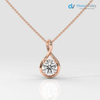 Round Brilliant IGI certified lab grown diamond pendant - DisneyValley
