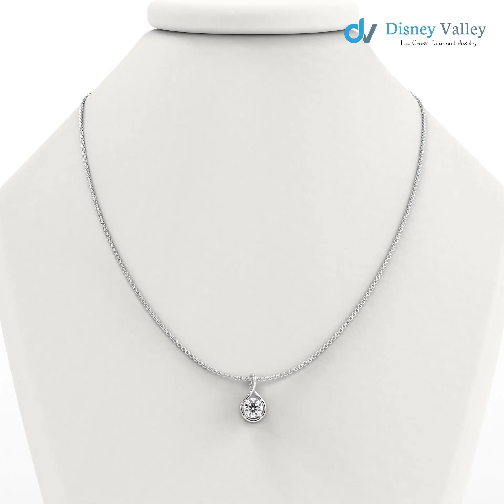 Round Brilliant IGI certified lab grown diamond pendant - DisneyValley