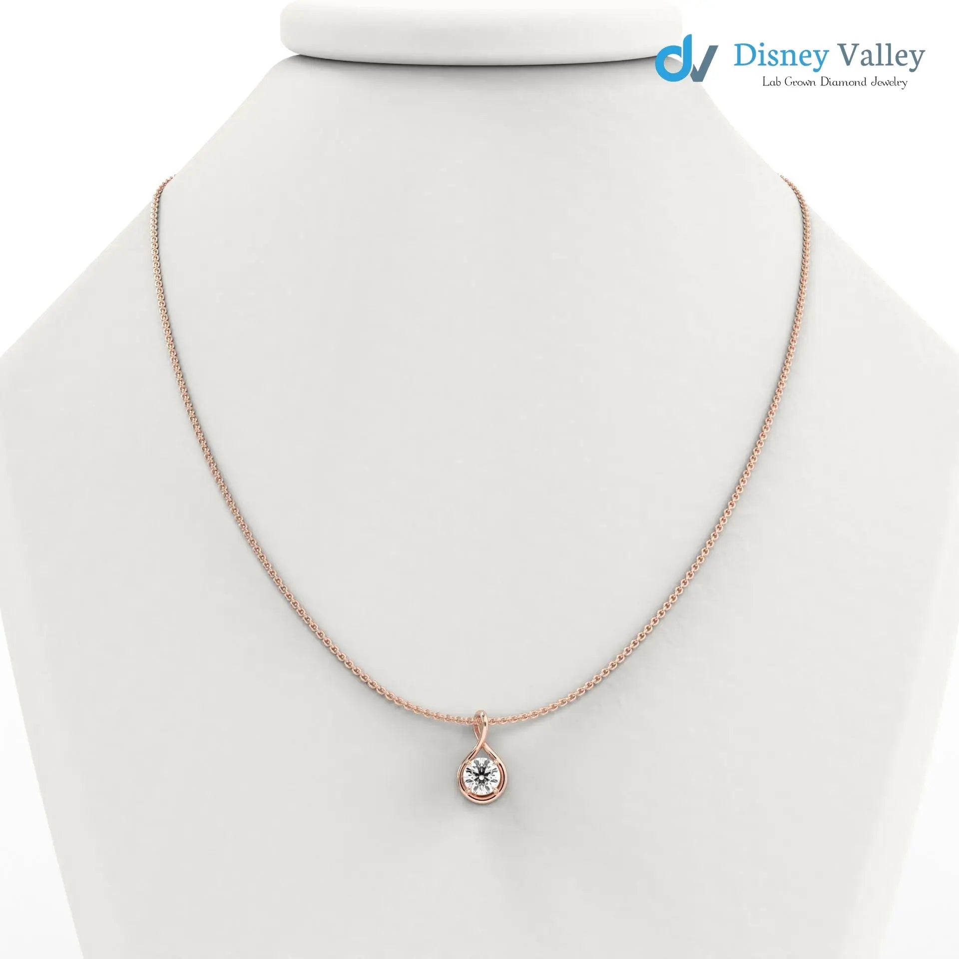 Round Brilliant IGI certified lab grown diamond pendant - DisneyValley