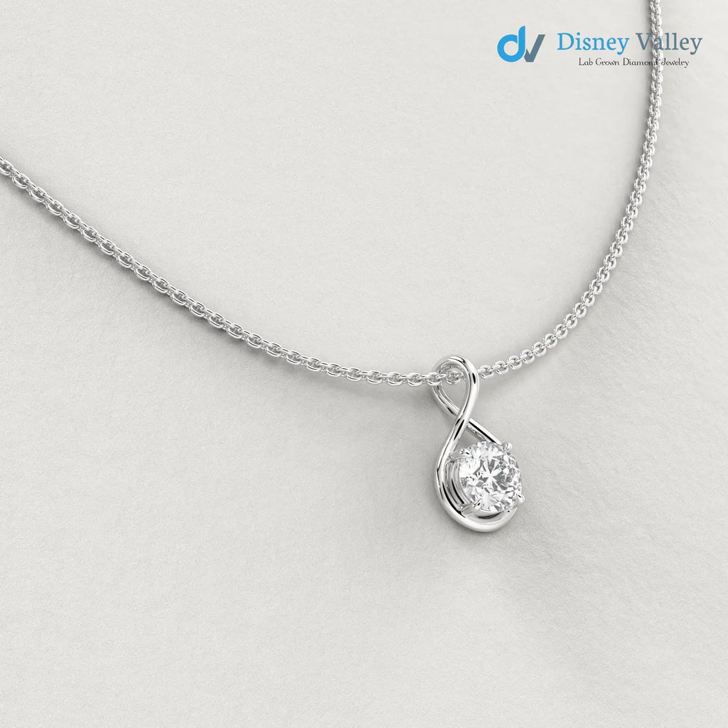 Round Brilliant IGI certified lab grown diamond pendant - DisneyValley