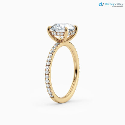 Round Cut lab grown with Hidden Halo wedding ring - DisneyValley