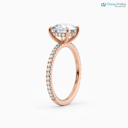 Round Cut lab grown with Hidden Halo wedding ring - DisneyValley