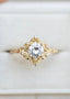 Round Cut lab grown with vintage style Engagement Ring - DisneyValley