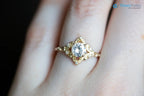 Round Cut lab grown with vintage style Engagement Ring - DisneyValley