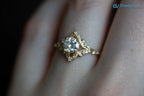 Round Cut lab grown with vintage style Engagement Ring - DisneyValley
