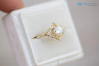 Round Cut lab grown with vintage style Engagement Ring - DisneyValley