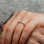 Round Lab grown Diamond Marquise Accented Engagement DisneyValley