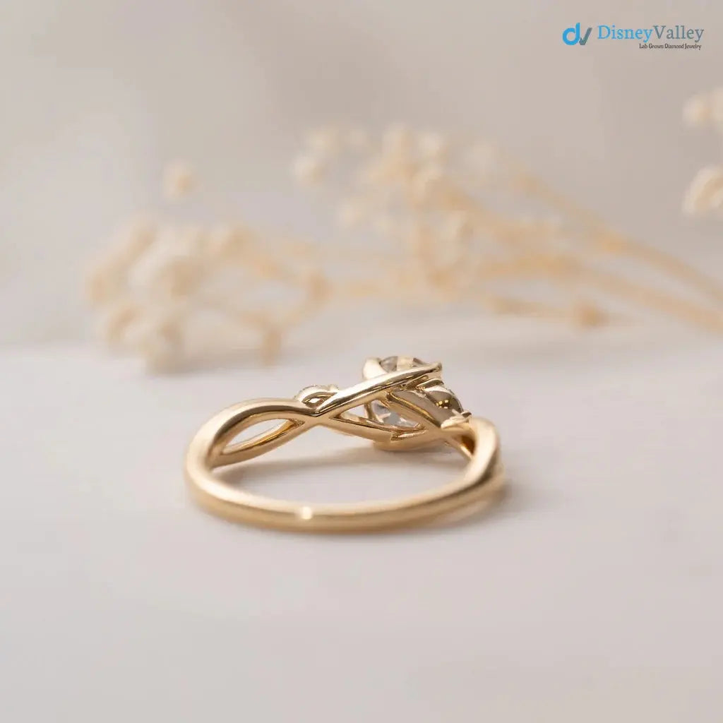 Round Lab grown Diamond Marquise Accented Engagement DisneyValley