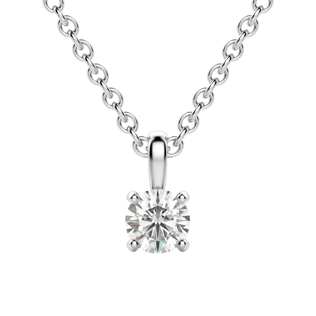 0.25-1.5ct Round Cut Moissanite Solitaire Necklace