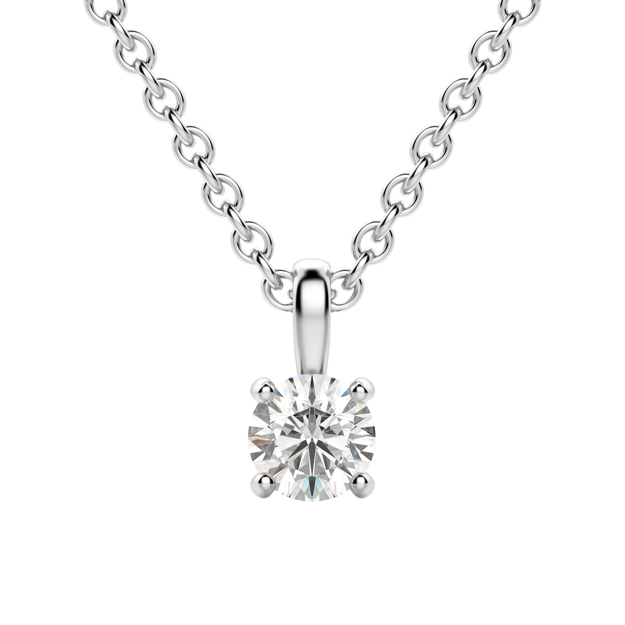0.25-1.5ct Round Cut Moissanite Solitaire Necklace