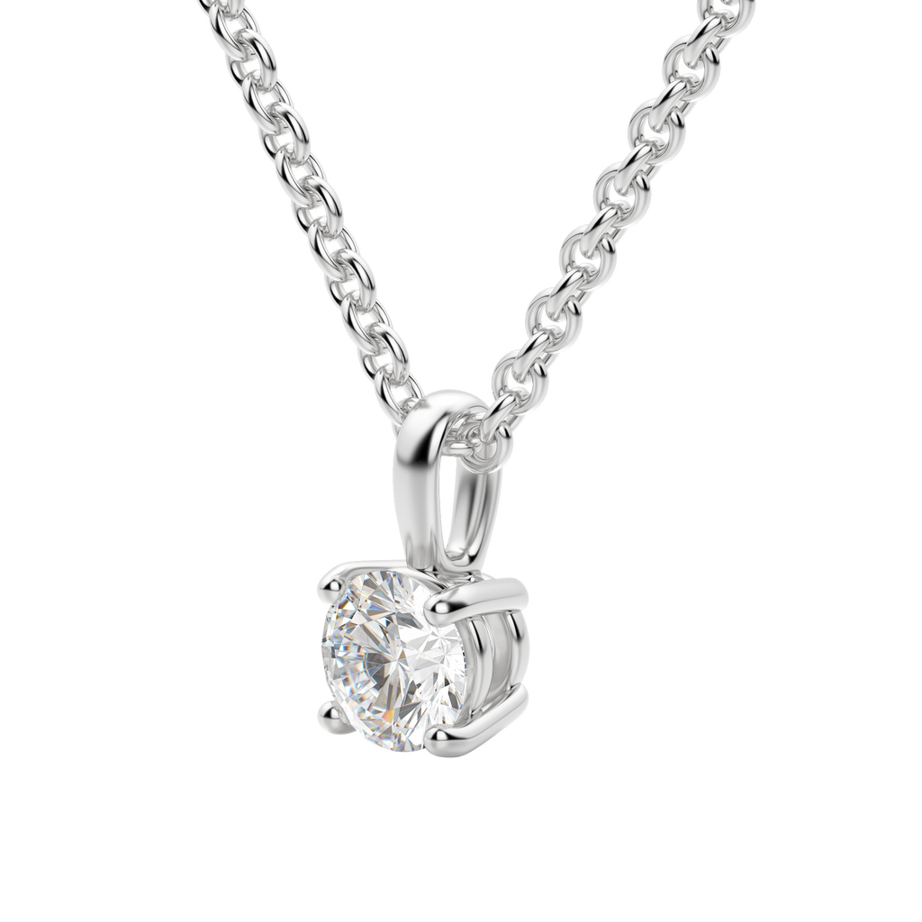 0.25-1.5ct Round Cut Moissanite Solitaire Necklace