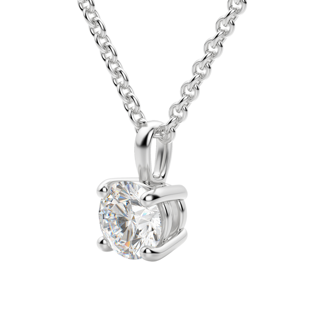 0.25-1.5ct Round Cut Moissanite Solitaire Necklace