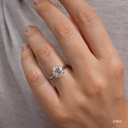 1.0 CT - 2.0 CT Round Moissanite Solitaire Engagement Ring