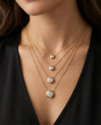 LODE Solitaire Bezel Set Floating Round Cut Diamond Pendant Necklace