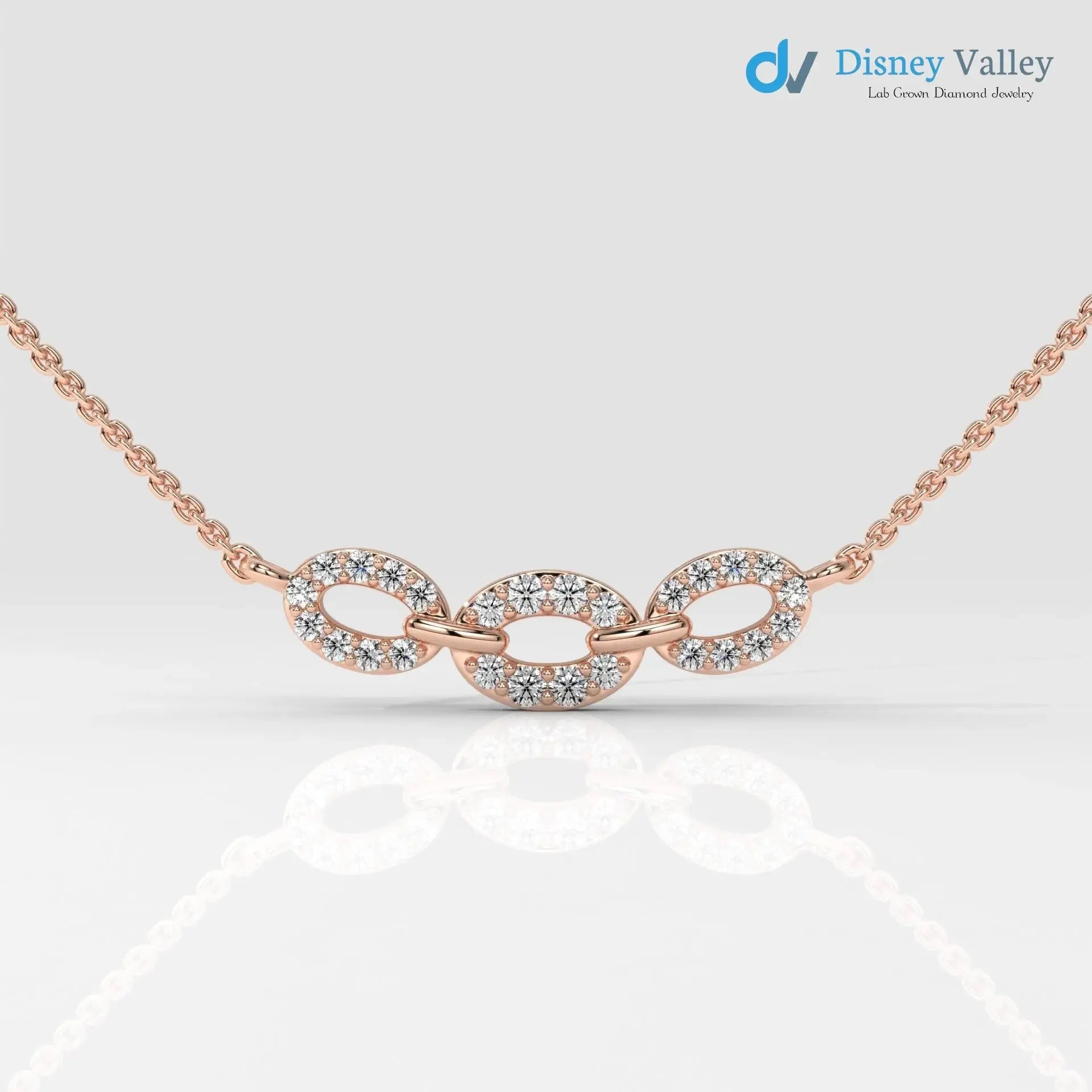 Round shape diamond necklace, Unique design and beautiful necklace gift for wife - DisneyValley Main image