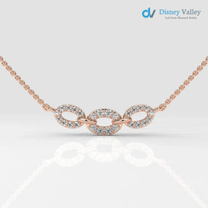 Round shape diamond necklace, Unique design and beautiful necklace gift for wife - DisneyValley