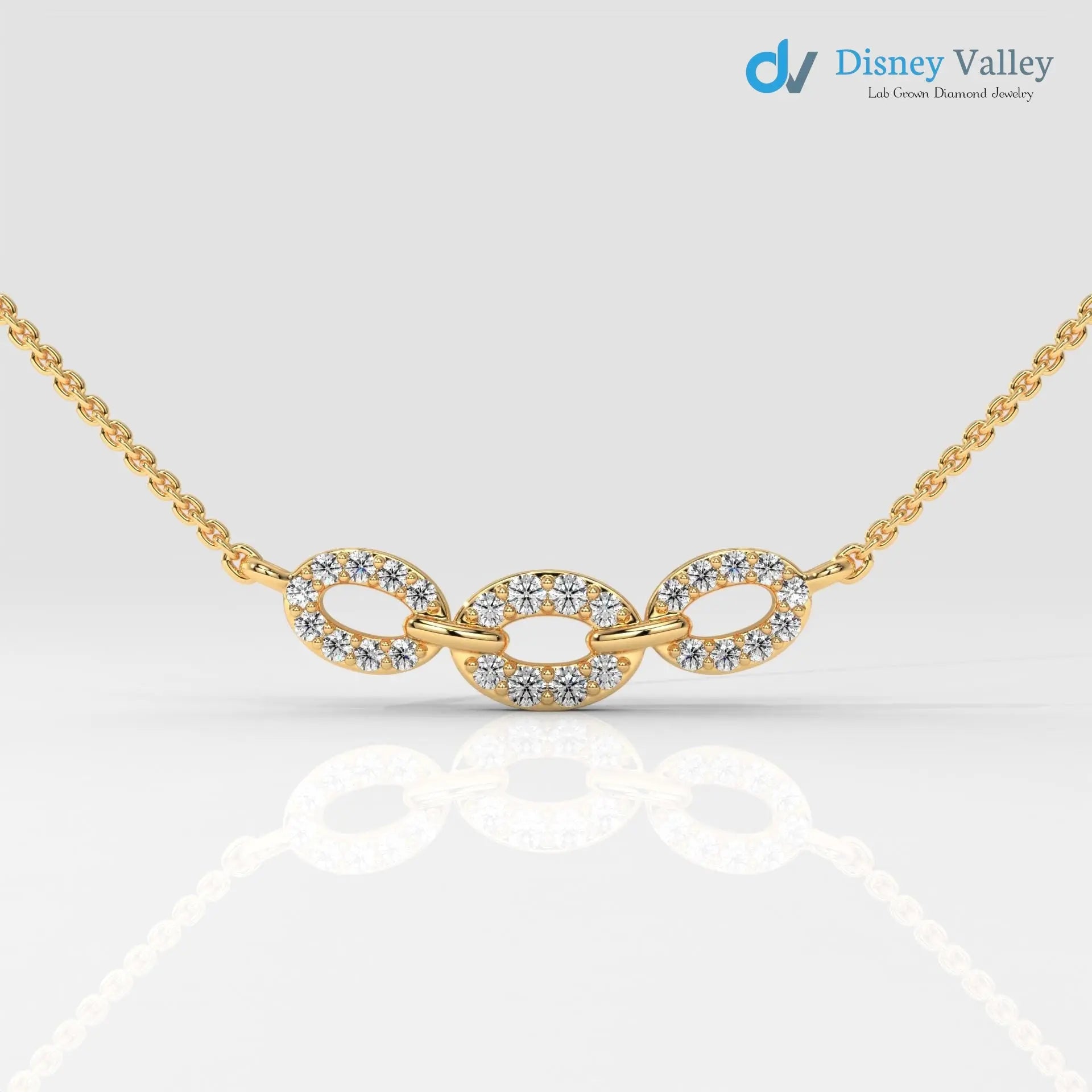 Round shape diamond necklace, Unique design and beautiful necklace gift for wife - DisneyValley