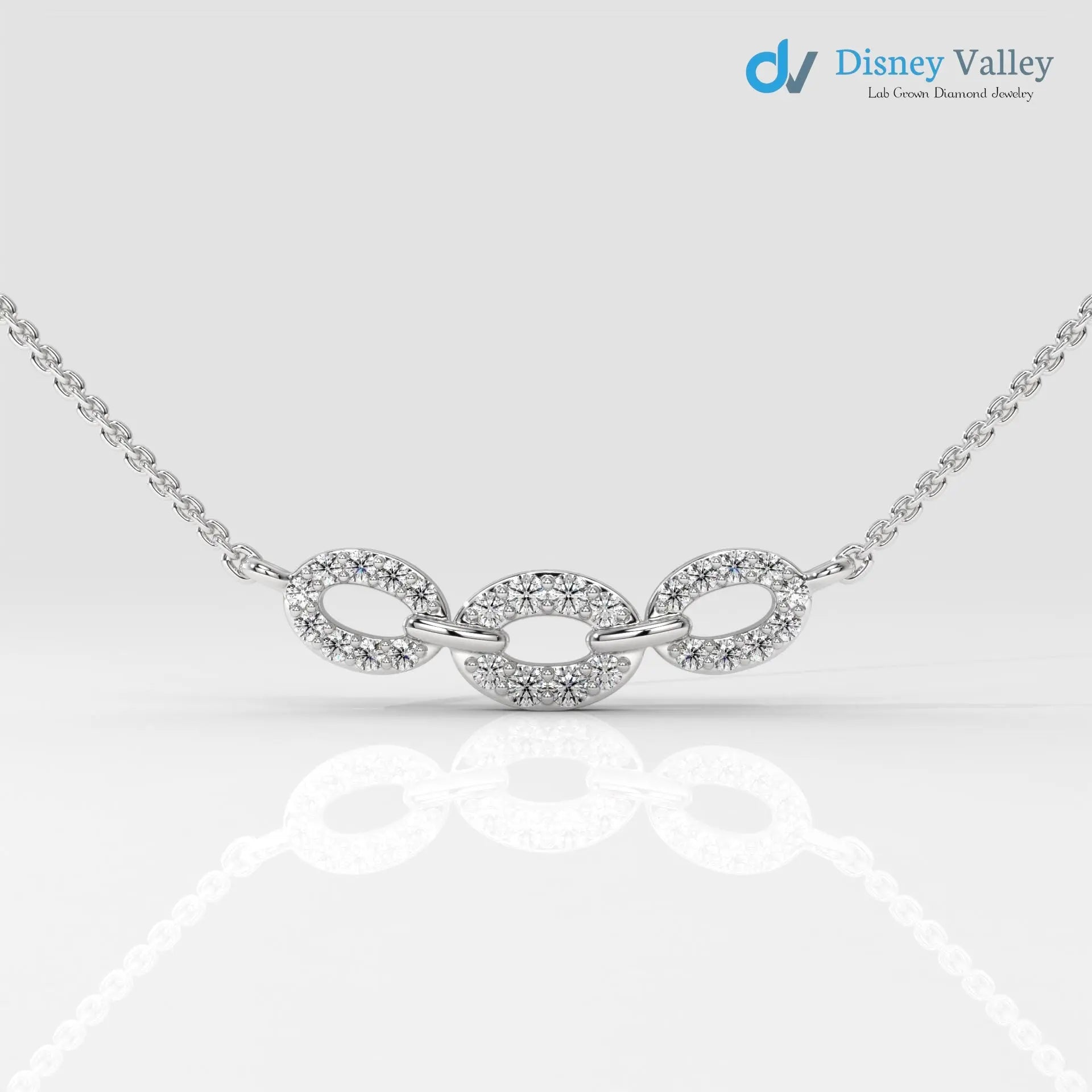 Round shape diamond necklace, Unique design and beautiful necklace gift for wife - DisneyValley