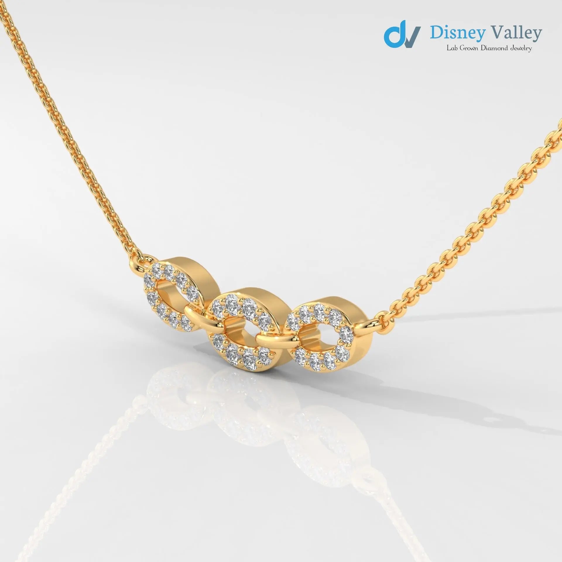 Round shape diamond necklace, Unique design and beautiful necklace gift for wife - DisneyValley