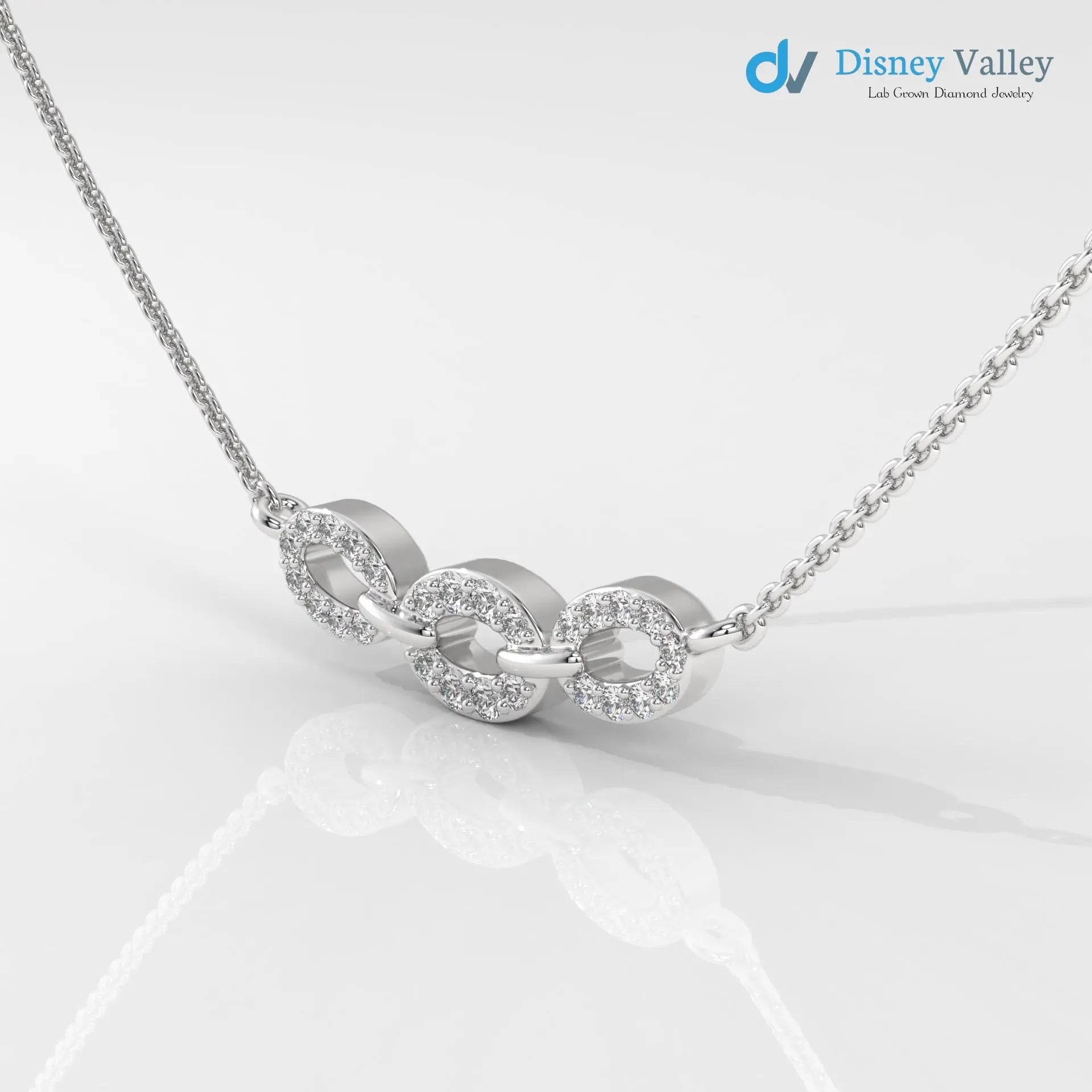 Round shape diamond necklace, Unique design and beautiful necklace gift for wife - DisneyValley