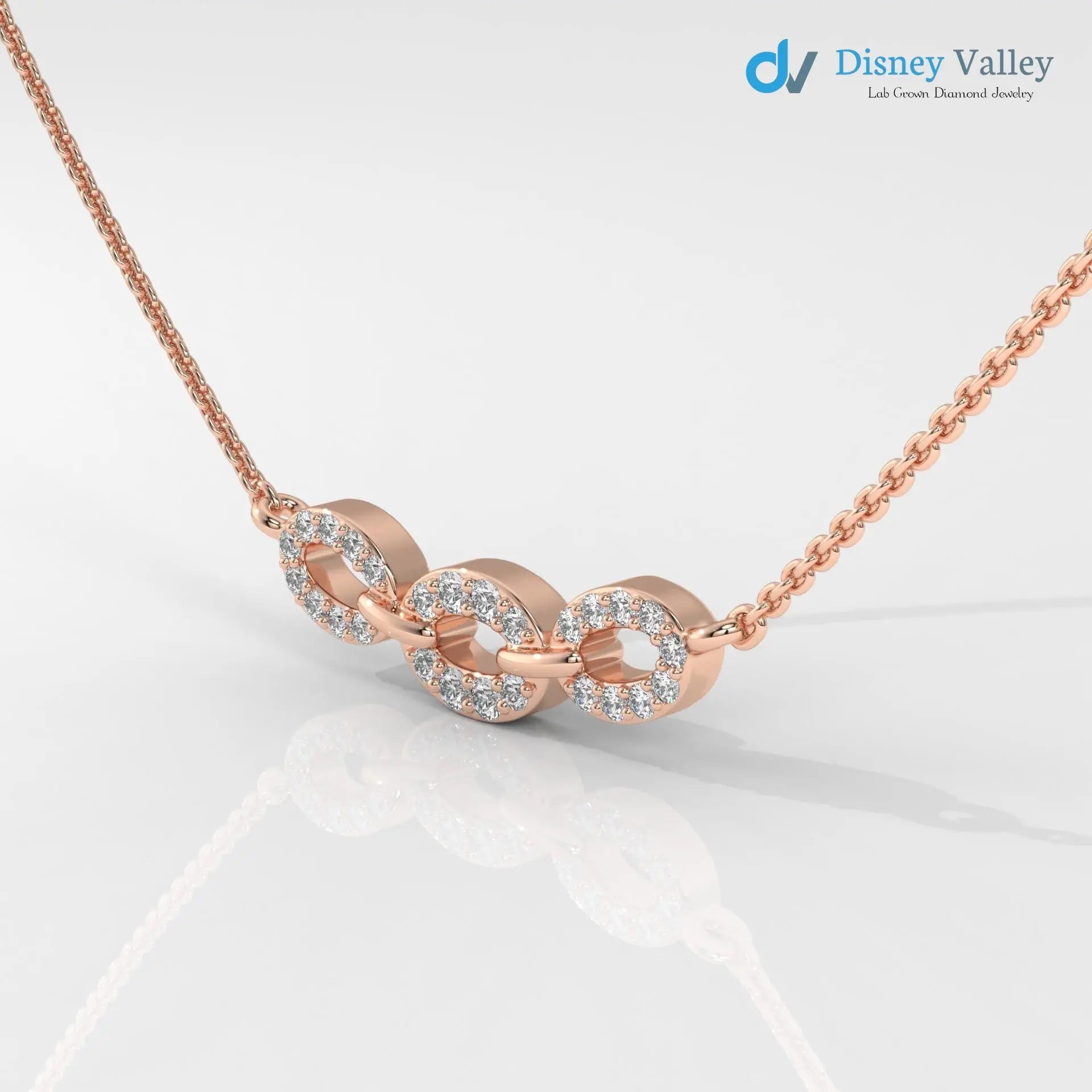 Round shape diamond necklace, Unique design and beautiful necklace gift for wife - DisneyValley