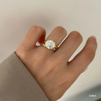 1.20 CT -3.0 CT Round Moissanite Half Bezel Engagement Ring