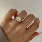 1.20 CT -3.0 CT Round Moissanite Half Bezel Engagement Ring