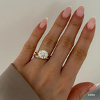 1.20 CT -3.0 CT Round Moissanite Half Bezel Engagement Ring