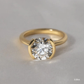 1.20 CT -3.0 CT Round Moissanite Half Bezel Engagement Ring