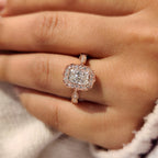 Radiant Cut Diamond Ring in Milgrain Vintage Style