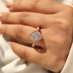Portuguese Cut Diamond Ring in Milgrain Vintage Style