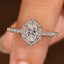 Oval Engagement Ring with Round Cut Hexagon Shape Halo Setting
