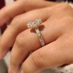 Marquise Cut Diamond Ring with Hidden Flower Crown
