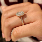 Radiant Cut Ring with Round Cut Pave Band
