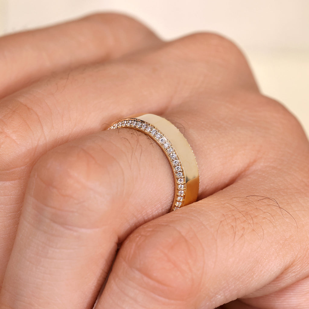 Men's Wedding Band in Round Cut Double Side Eternity style
