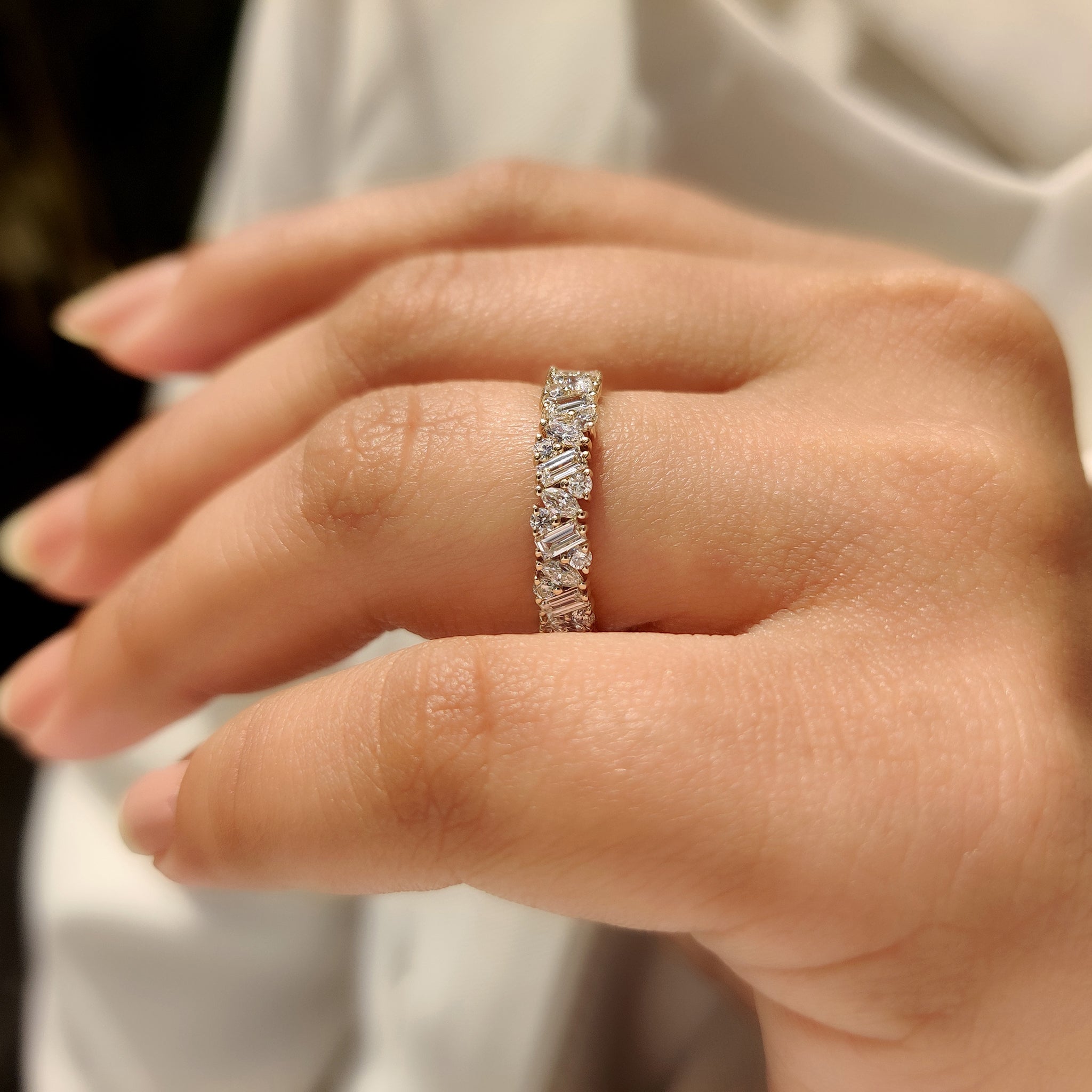Marquise, Baguette and Round Diamond Full Eternity Band