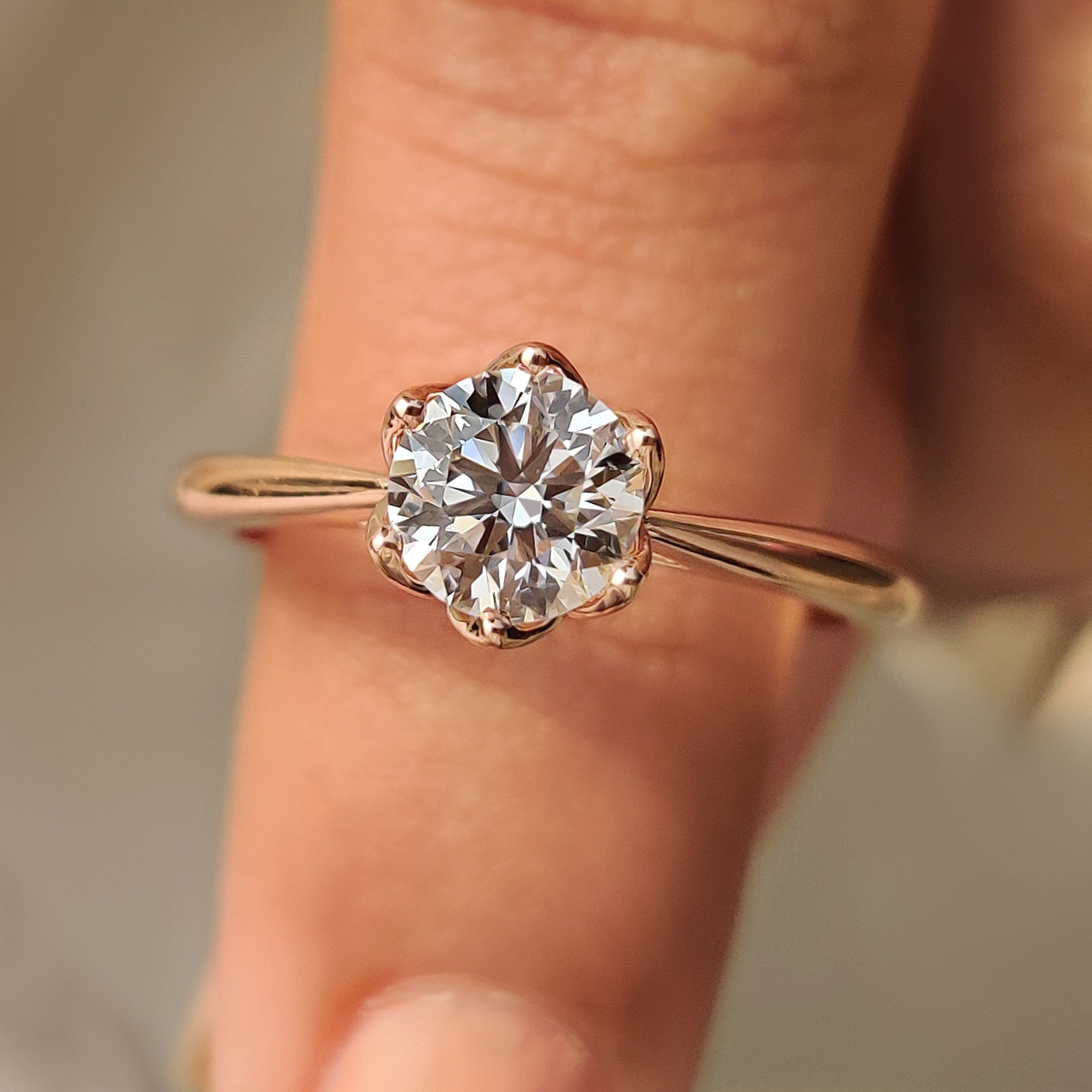 Round Diamond Solitaire Engagement Ring With 6 Prong