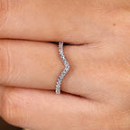 Chevron Wedding Band - Stackable Style